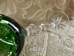 (6) Ajka Bohemian Cut to Clear Crystal Wines Hocks Glasses Stems
