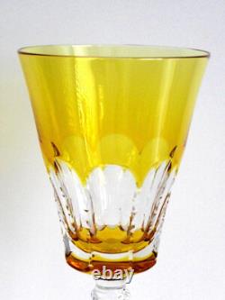 6 Ajka Lynn Gold Cased Cut To Clear Crystal 9 1/4 Wine Goblets Store Closing