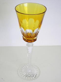 6 Ajka Lynn Gold Cased Cut To Clear Crystal 9 1/4 Wine Goblets Store Closing