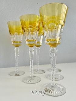 6 Ajka Lynn Gold Cased Cut To Clear Crystal 9 1/4 Wine Goblets Store Closing