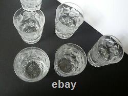 6 American Brilliant Cut Glass Crystal STRAWBERY Tumblers Whiskey Glasses Set