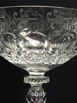 6 Antique Victorian Brilliant Cut Crystal Kosta Sweden Champagne Coupes Glasses