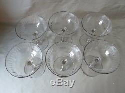 6 Antique Victorian/Edwardian Champagne Glasses, Lens Cut Crystal, h11cm