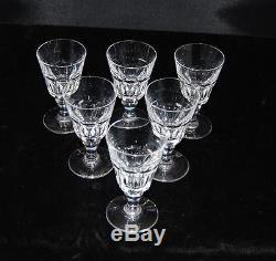6 Baccarat French Crystal Tallyrand Cordials or Port Stems withCut Faceted Panels