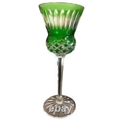 6 Bohemian Crystal Cut to Clear Glasses Thistle Cut Cobalt Blue Ruby Green More