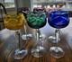 6 Bohemian Cut To Clear Crystal Wine Hocks 7.5'' Etched Bird