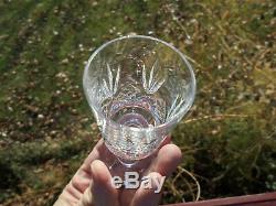 6 Cristal Sevres France Cartier Crystal Cut Glass Sherry Cordial Goblets w Box