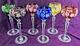 (6) Different Color Ajka Bohemian Wine Glasses Cut To Clear Crystal 8 Tall Lqqk