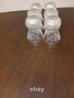 6 Edinburgh Scotland Crystal Cut Glass Shot Glasses Goblets in Thistle 2/1 oz