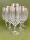 6 Gorham Lady Anne Gold Rimed Cross Cut Lead Crystal Iced Tea Glasses 7 5/8'