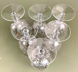 6 Gorham Lady Anne Gold Rimed Cross Cut Lead Crystal Iced Tea Glasses 7 5/8'