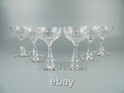 6 Hawkes Cut Glass Square Base Regal Champagne Stems crystal wine sherbet GL