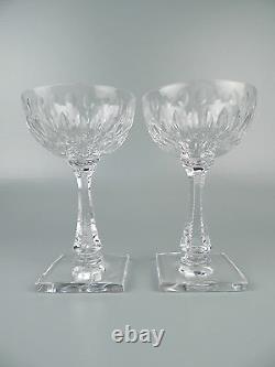 6 Hawkes Cut Glass Square Base Regal Champagne Stems crystal wine sherbet GL