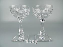 6 Hawkes Cut Glass Square Base Regal Champagne Stems crystal wine sherbet GL