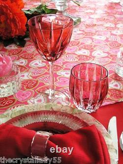 6 Lausanne Cranberry Cased Cut To Clear Whiskey Scotch Rocks Dof Store Closing