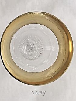 6 Moser Czech Cut Crystal Glass Goblets in Gold Splendid 6.75 NEW IN BOX