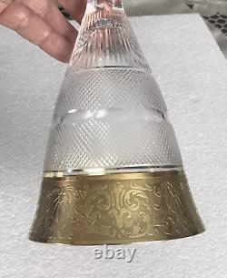 6 Moser Czech Cut Crystal Glass Goblets in Gold Splendid 6.75 NEW IN BOX