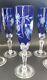 6 Nachtmann Cobalt Blue Cut to clear crystal Bavarian Champagne glass 9