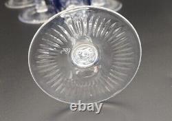 6 Nachtmann Cobalt Blue Cut to clear crystal Bavarian Champagne glass 9