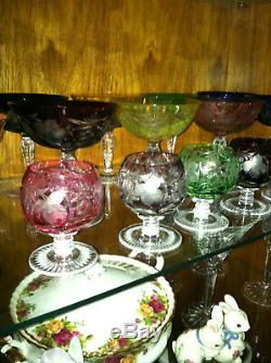 6 Nachtmann Traube 3 Brandy Snifters Multiple Colors Cut To Clear Lead Crystal