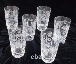 6 Nachtmann Traube Crystal Highball Glasses (#3229) -Perfect Condition FAST SHIP