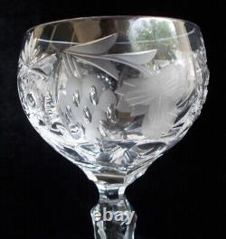 6 Nachtmann Traube Cut Crystal Small Wine Hocks #3500/3 5 in Perfect Condition