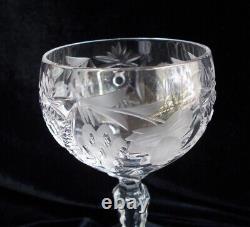 6 Nachtmann Traube Cut Crystal Small Wine Hocks #3500/3 5 in Perfect Condition