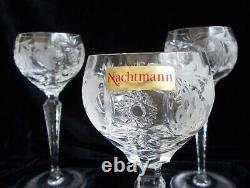 6 Nachtmann Traube Cut Crystal Small Wine Hocks #3500/3 Perfect Condition