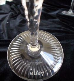 6 Nachtmann Traube Cut Crystal Small Wine Hocks #3500/3 Perfect Condition