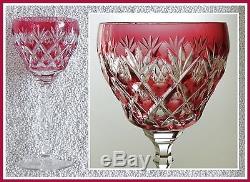 6 RAINBOW Wine Goblets Glasses Hocks CUT TO CLEAR LEAD CRYSTAL Josephinenhuette