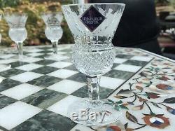 6 RARE VINTAGE SIGNED CORDIAL GLASSES EDINBURGH CRYSTAL THISTLE CUT Engraved 1ST