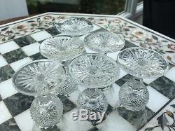 6 RARE VINTAGE SIGNED CORDIAL GLASSES EDINBURGH CRYSTAL THISTLE CUT Engraved 1ST