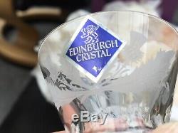 6 RARE VINTAGE SIGNED CORDIAL GLASSES EDINBURGH CRYSTAL THISTLE CUT Engraved 1ST