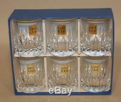 6 Saint Louis Cristal France Crystal Cut Glass Shot Old Fashion Glasses in Box