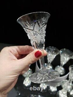 (6) Sherry Glasses, American Brilliant Period cut glass crystal Electra Krantz S