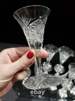 (6) Sherry Glasses, American Brilliant Period cut glass crystal Electra Krantz S