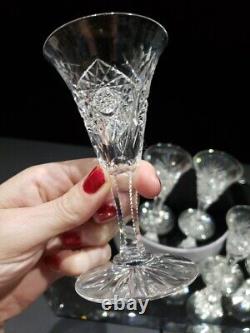 (6) Sherry Glasses, American Brilliant Period cut glass crystal Electra Krantz S