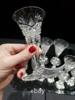(6) Sherry Glasses, American Brilliant Period cut glass crystal Electra Krantz S