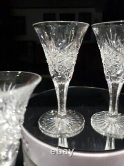 (6) Sherry Glasses, American Brilliant Period cut glass crystal Electra Krantz S