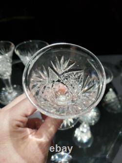 (6) Sherry Glasses, American Brilliant Period cut glass crystal Electra Krantz S