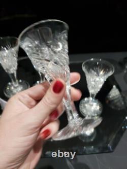 (6) Sherry Glasses, American Brilliant Period cut glass crystal Electra Krantz S