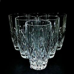 6 (Six) WATERFORD Marquis BROOKSIDE Crystal Highball Glasses-Signed