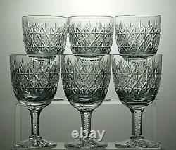 6 Thomas Webb Crystal Wellington Cut Water Goblets/claret Wine Glasses 5 1/4