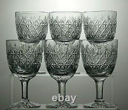 6 Thomas Webb Crystal Wellington Cut Water Goblets/claret Wine Glasses 5 1/4