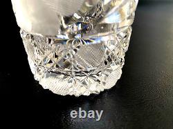(6) Tumblers 3-7/8 American Brilliant Period Cut Glass Crystal Daisy Floral