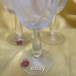 6 Vintage Cut Crystal Wine Glasses