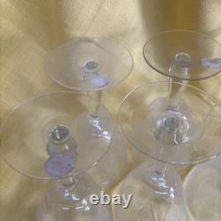6 Vintage Cut Crystal Wine Glasses