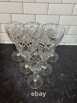 6 Vtg 6.5 GALWAY ASHFORD Crystal Cut Wine Glasses Discontinued