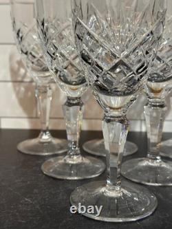 6 Vtg 6.5 GALWAY ASHFORD Crystal Cut Wine Glasses Discontinued