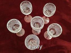 (6) WATERFORD ALANA Signed CUT CRYSTAL Hock Wine/Water Glasses 7 3/8. EUC